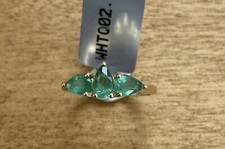 CERTIFIED Zambian Emerald Trilogy Ring 9K Gold N-O/7 1.05CTS BNWT