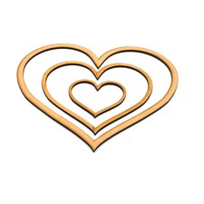Heart Outline Shapes - MDF