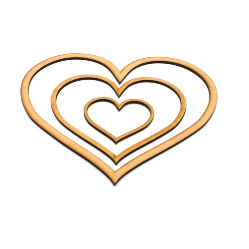 Heart outline shapes mdf - heart,