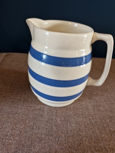 Vintage blue and cream jug - blue,