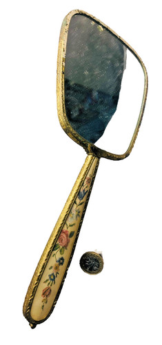 Ornate vanity mirror hand held - vanity,