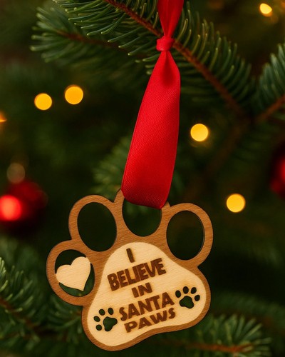 Santa paws gift - christmas, tree