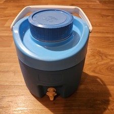 Vintage Thermos 4 Litre Water Cooler Drink Dispenser Hot/Cold Large Blue, Camper