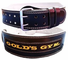 GOLD GYM BELT WEIGHT LIFTING 4"LEATHER LUMBER BACK SUPPORT TRAINING EXERCISE 