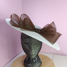 white brown large fascinator