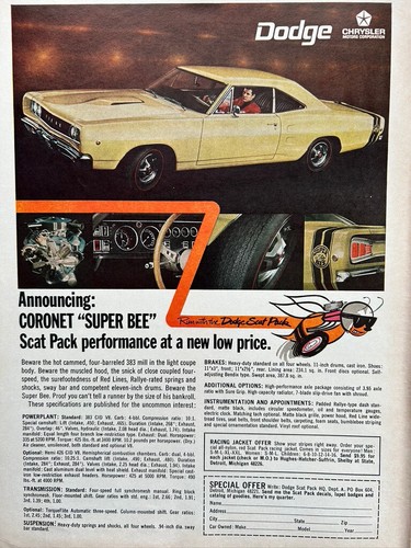 1968 vintage dodge super bee - 1968,