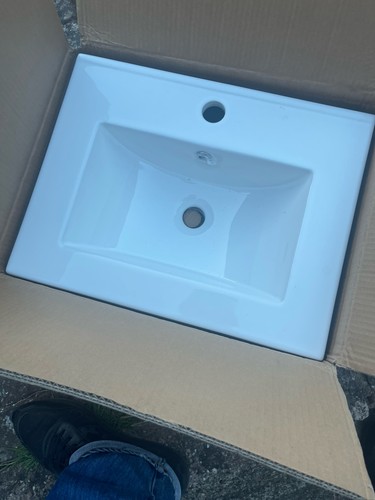 Minimalist ceramic vanity sink - vanity,