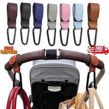 2PCS Leather Stroller Hooks PU