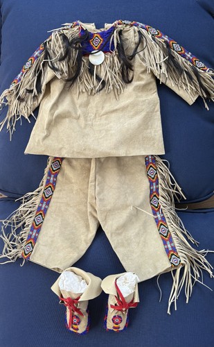 Native american leather beaded - leather,