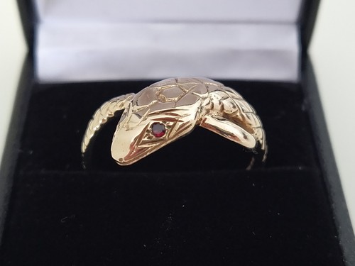 Vintage 9ct gold gents snake - vintage,