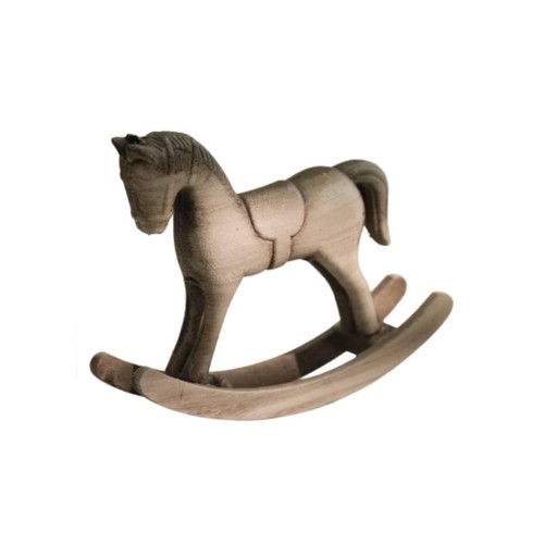 Wooden rocking horse rustic - wooden,
