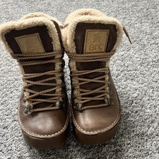 Ladies The ART Company Brown Leather Chunky Lace-up Ankle Boots Size UK 6.5 40