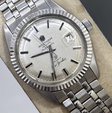 Vintage Waltham Deluxe Hand wind + Automatic 39 Jewels Watch Men Silver Dial USA