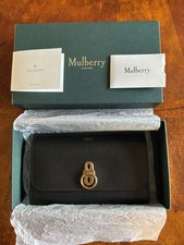 MULBERRY AMBERLEY CLUTCH - BLACK SMALL CLASSIC GRAIN - BOXED & NEW -