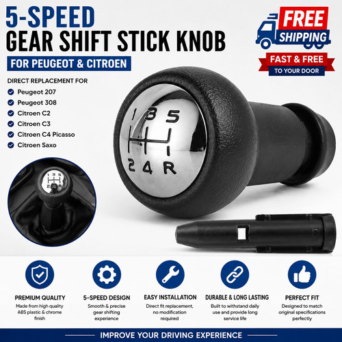 Speed gear shift stick knob - 5-speed,