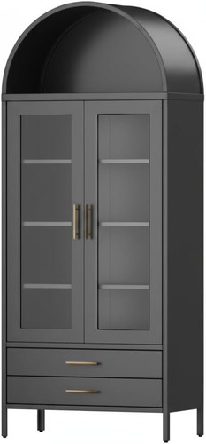 Arched cabinet with glass - cabinet,