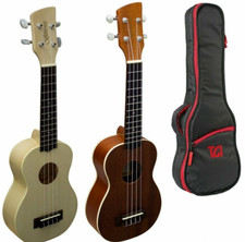 Brunswick Ukulele Soprano Mahogany or Maple Finish. With or Without TGI Gigbag