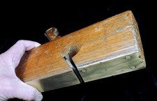 Wooden 1 1/2” rebate/rabbet plane T.J. Gardner with brass sole, old/vintage tool
