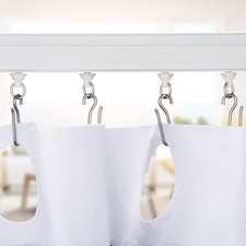 60 Pcs Shower Curtain Track Gliders Hooks Pack of 30 Pieces Hooks and 30 Pieces