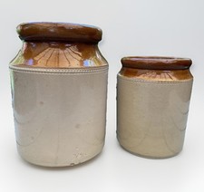Two stoneware jars for - two,