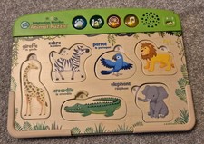 Leap Frog Interactive Wooden Animal Puzzle Educational Kids Toddler Toy
