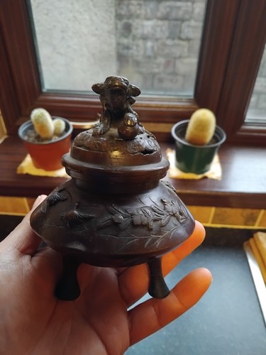 Vintage bronze censor incense - vintage,