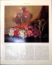 Old Print Still Life H Davis Richter Watercolour Sketch Crw Nevinson 1921 20th