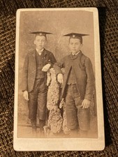 Victorian CDV Photo Two Young Boys in Mortar Boards - Bond, Holt