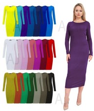 Womens Ladies Long Sleeve Midi