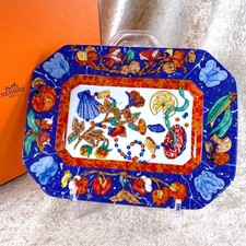 Hermes Tray Plate Marqueterie de Pierres d'Orient et d'Occident Porcelain w/Box