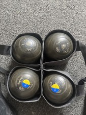 Crystalate Lawn Bowls set of four  in Size  3 Black