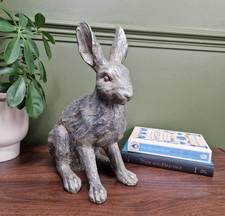 Large Silver Hare Ornament Sculpture Statue Home Decoration Gift Rabbit Animal