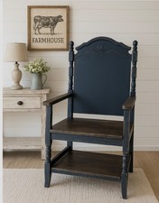 Royal blue shabby chic bench