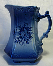 Vintage Royal Crownford Flow Blue Pitcher Jug Vase Flowers Floral Traditional