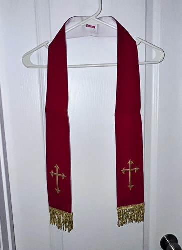 Red clergy stole - clergy,