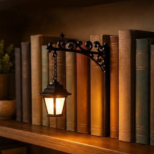 Resin library lantern led - resin,