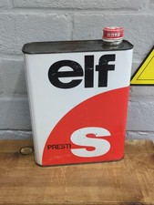 Vintage French Elf Presti S Oil Tin / Can 2 Litre EL30