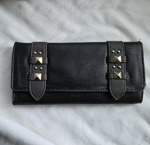 Black leather women purse - black, women’s