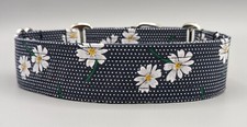 Navy Daisy Flowers Martingale