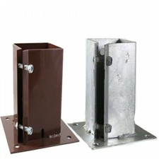 BOLT DOWN Fence Post Support Anchor Holder | Red Oxide / Galvanised | ALL SIZES