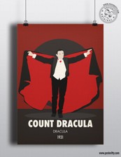 DRACULA - Minimal Halloween Film Villain Poster Evil Horror Omen Posteritty Art