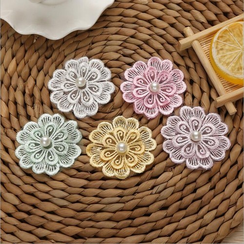 20pcs embroidery flowers pearl - 20pcs,