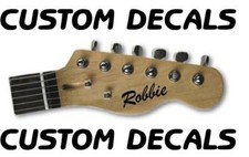 PERSONALISED CUSTOM NAME VINYL DECAL STICKER electric acoustic guitar headstock