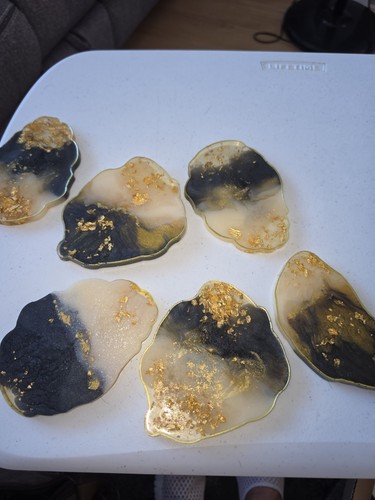 Set resin geode coasters - resin,