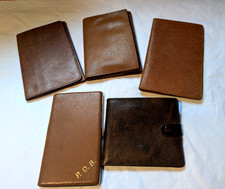 JOB LOT 5 VINTAGE LEATHER WALLETS & CIGARETTE CASE MID CEN RETRO PIG SKIN  (K8)