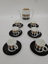Wedgwood Vintage Mid-Century Modern Coffee Set with 6 Cups and Saucers