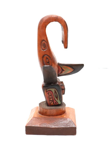 Carved totem pole orca - carved,