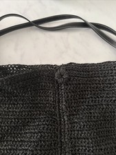 Black straw Beach Bag From