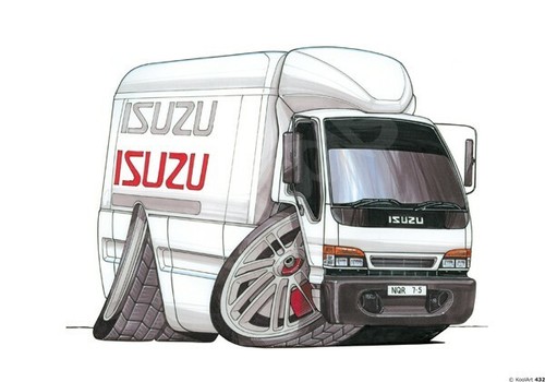 Truck white koolart cartoon - white,