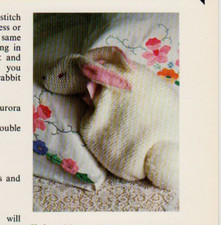Knitting pattern copy 2827.   Rabbit pyjama case.  38 cm long.  DK